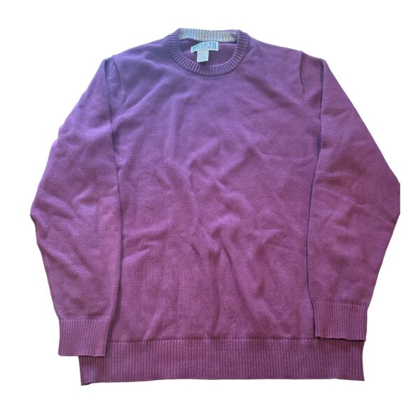 Duluth Trading Co Crewneck Sweater Men L Tall Tight Knit Cotton Blend Purple |V1 - Picture 1 of 5